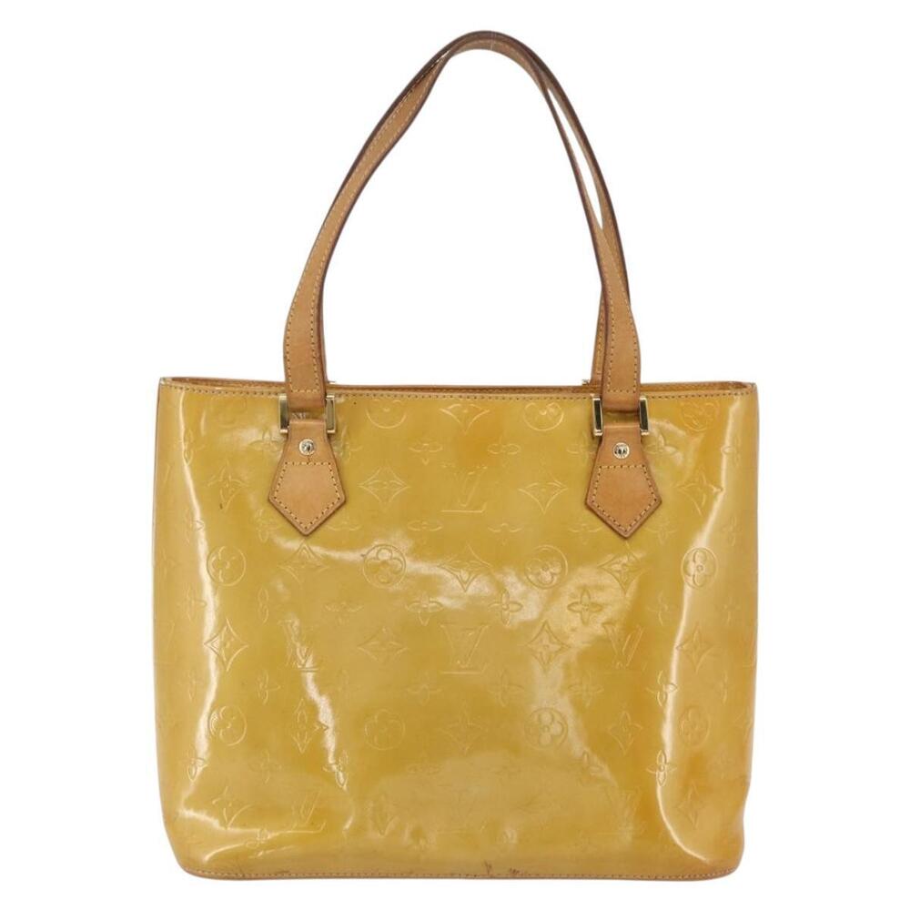 LOUIS VUITTON Monogram Vernis Houston Hand Bag Beige M91004 LV Auth ka1387 - Picture 2 of 16